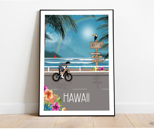 Affiche Ironman Hawaii Kona (cadeau Triathlon)