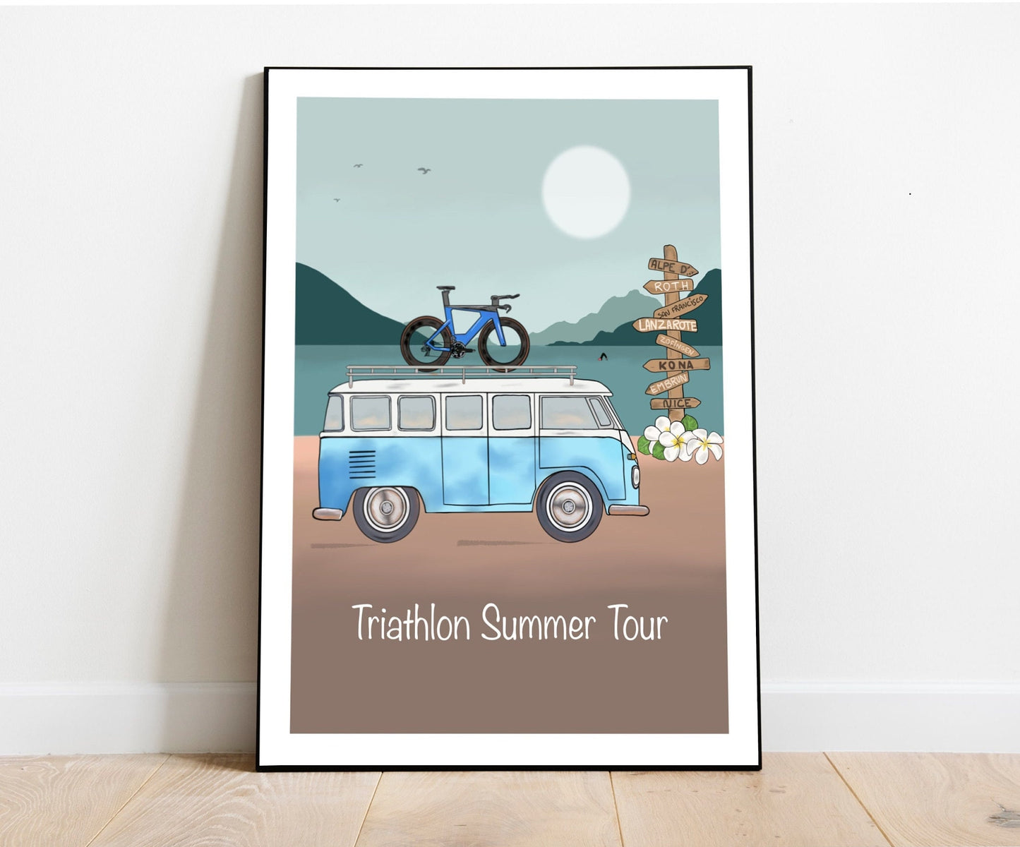 Affiche Triathlon Summer Tour. Cadeau triathlète